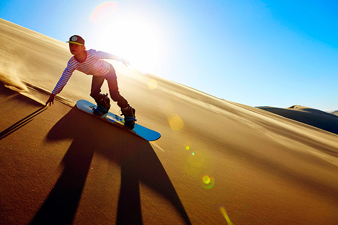 Sand-boarding Namibia