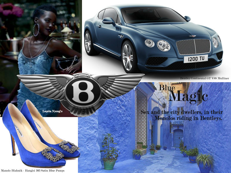 Bentley Manolos Blahnik collage Lux Afrique