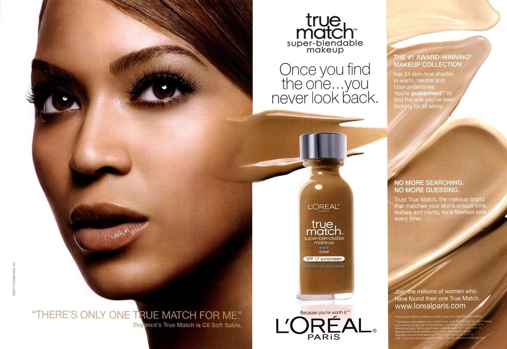 Photo Credit: Beyonce in L'Oréal True Match Super-Blendable Makeup Campain